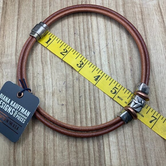 Diana Kauffman NWT " The Laurels" Leather Choker Necklace - Picture 3 of 6